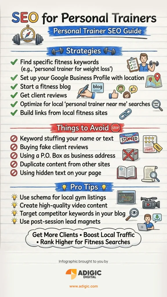 Infograph - SEO for Personal Trainer - Adigic Digital - Best SEO Agency United States